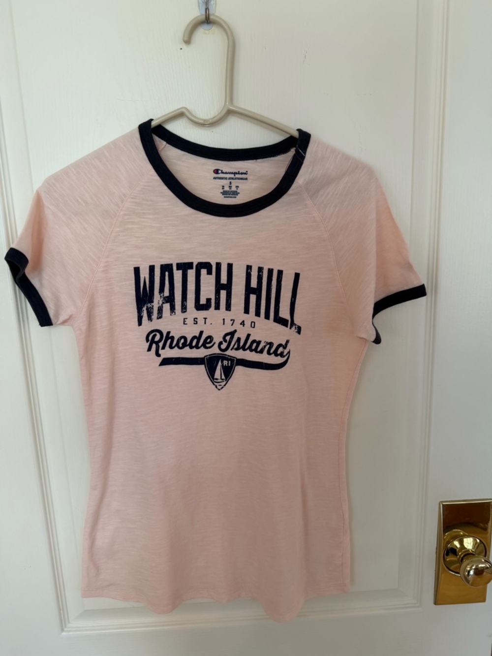 Champion Watch Hill Rhode Island T-shirt - Light Pink/Navy